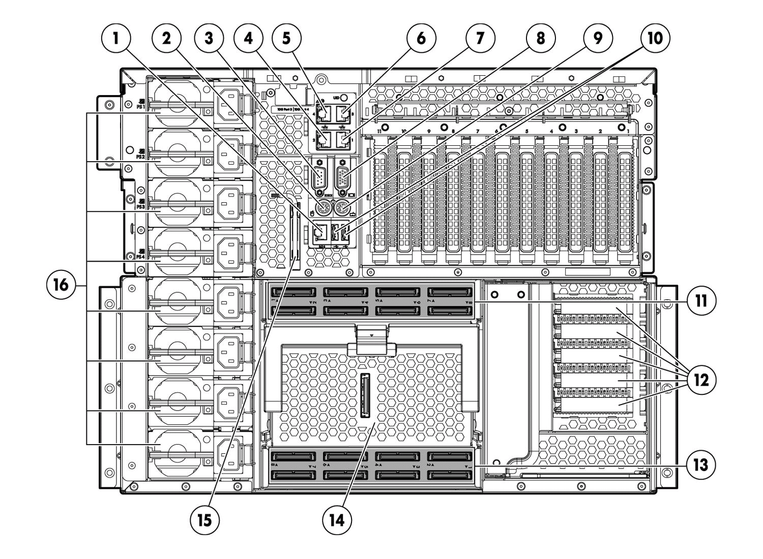 HP ProLiant DL385 rear view
